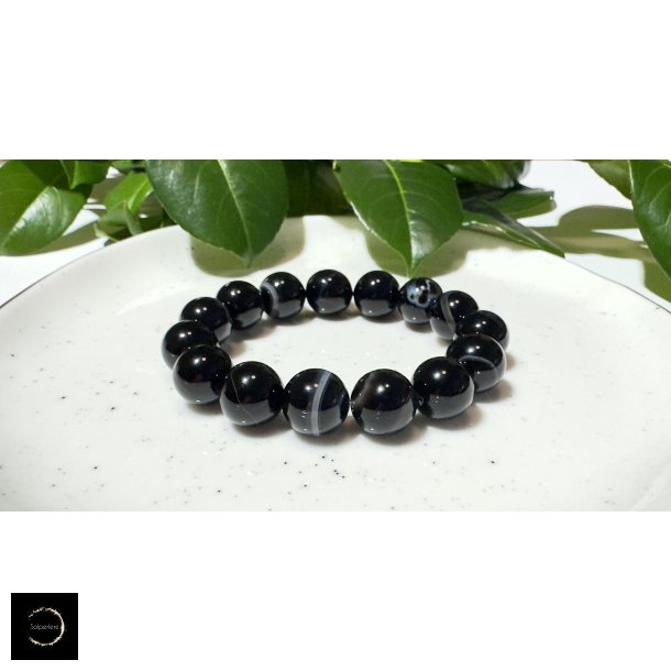 Sort Agat armbnd